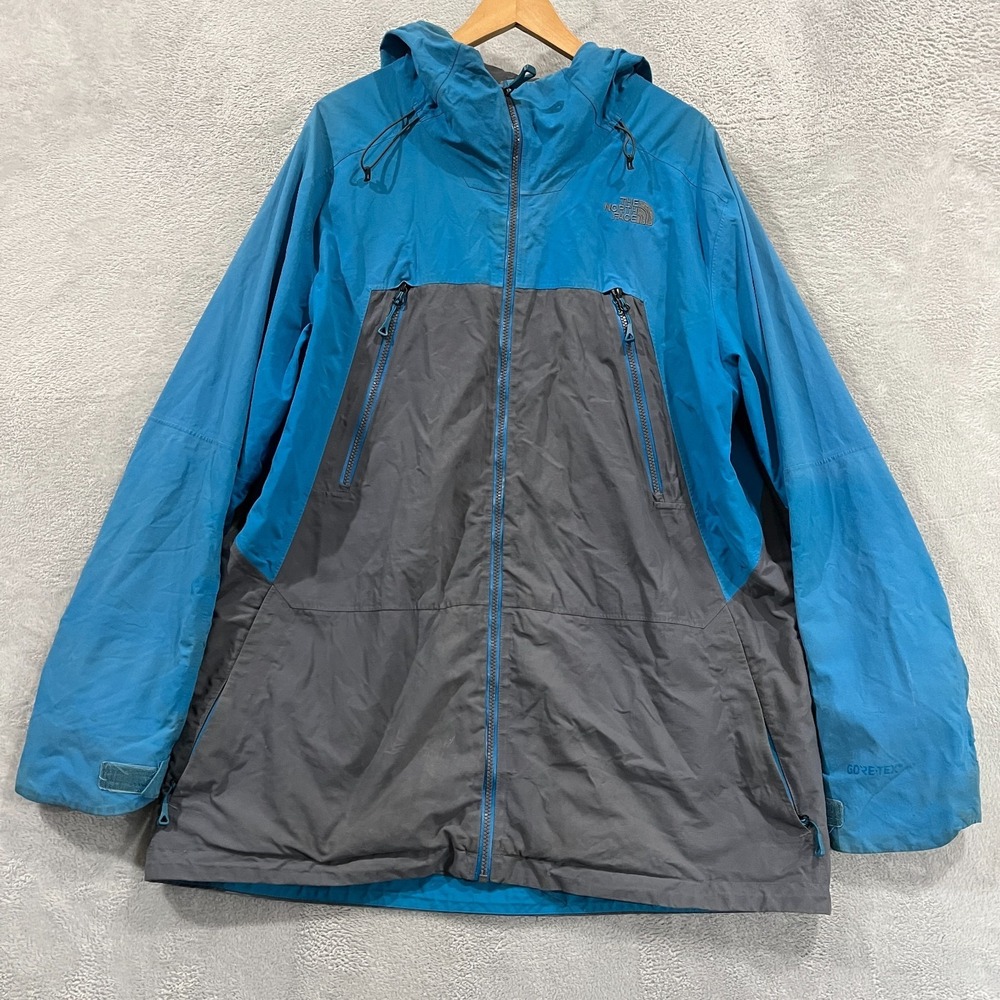 The North Face Pro Project Goretex Jacket Mens 2XL Ski Snowboard Hood Blue Gray